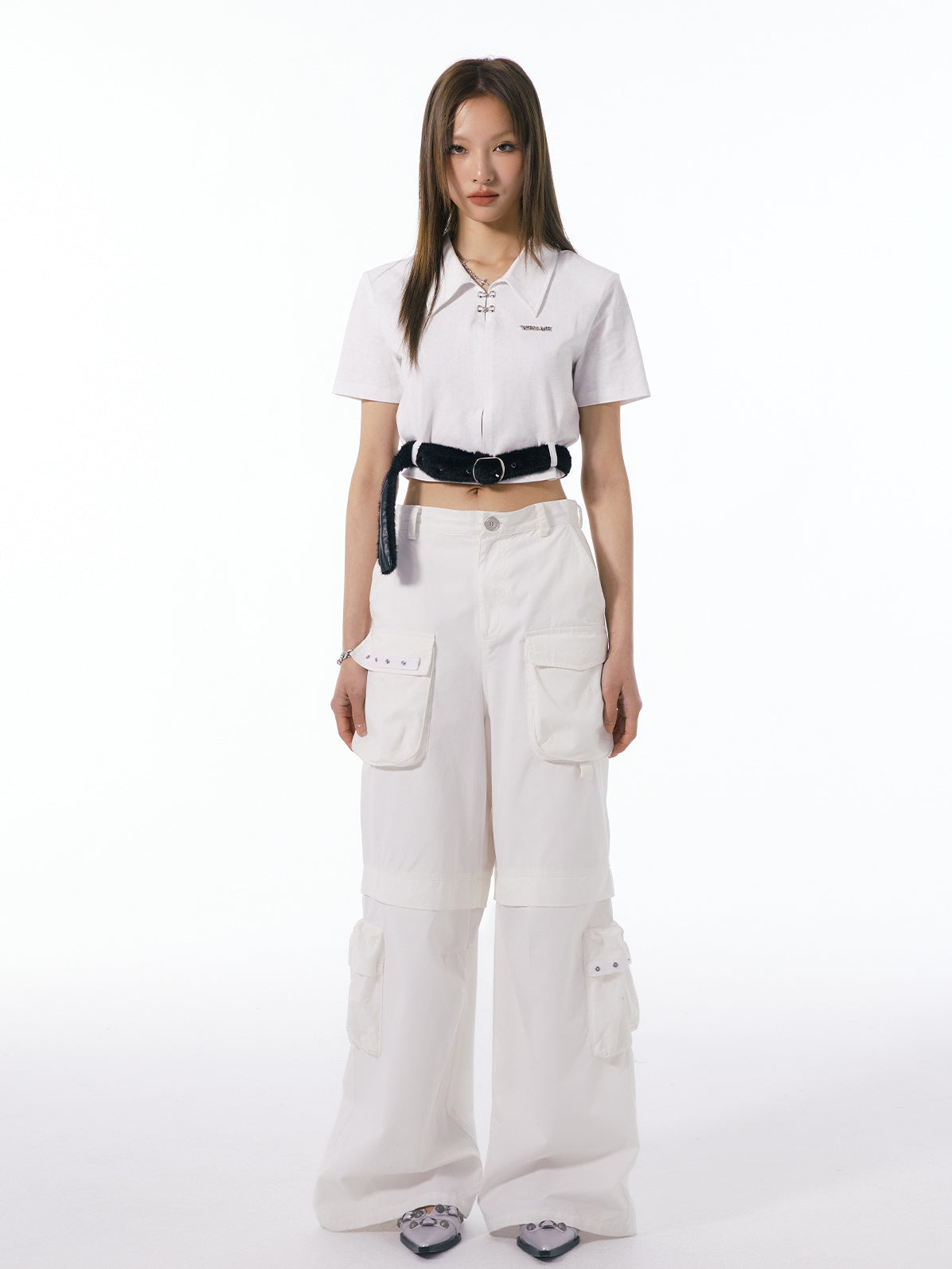 Multi-pocket Loose Straight Wide-leg Pants