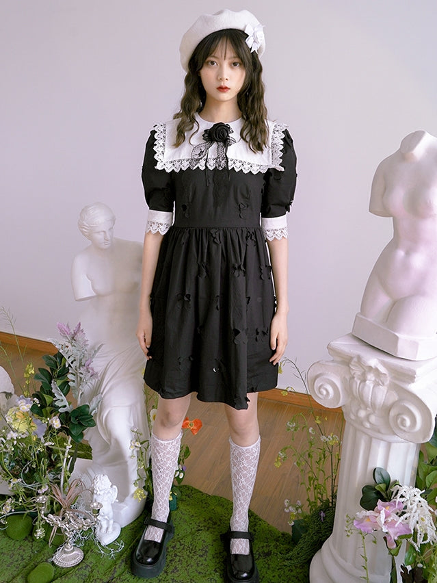 Clipping Embroidery Doll Gothic Lace One-Piece