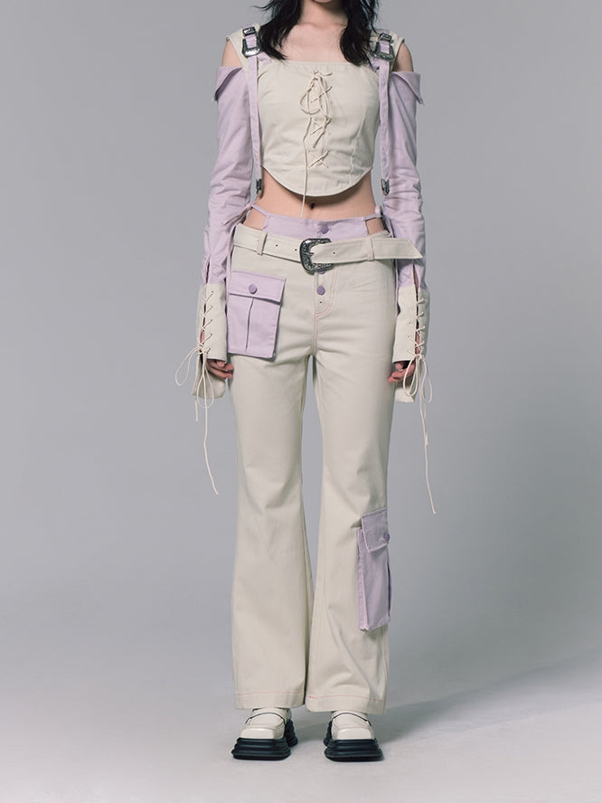 Nichi Lace-Up Blouse Pants