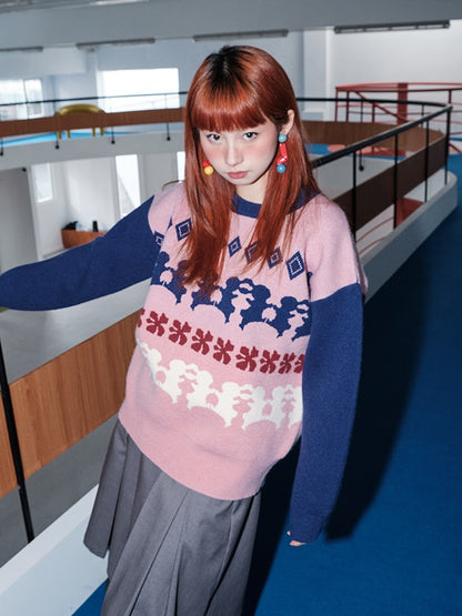 Kaninchen -Silhouette -Pullover