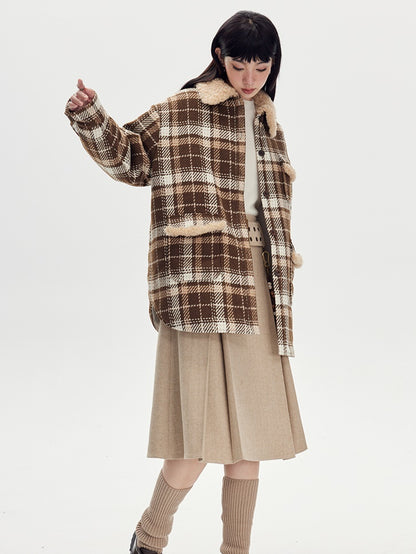 Plaid Loose Warm Jacket