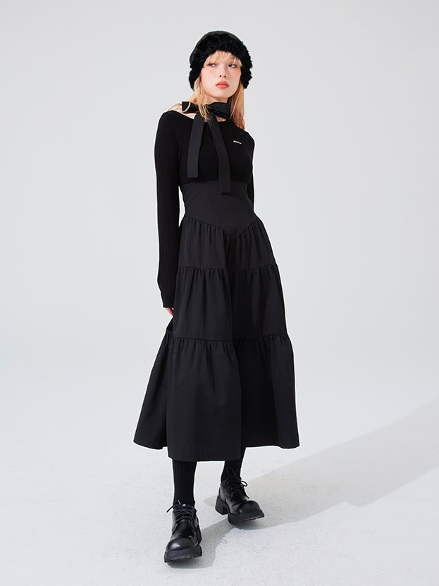 Bow Large Swing Long Dress