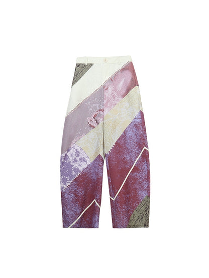 Printing Retro Thin Long Wide Leg Pants