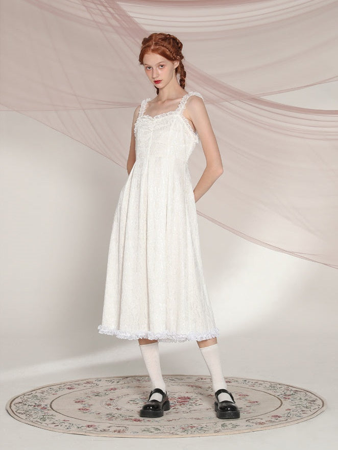 Lace Suspender Long Dress