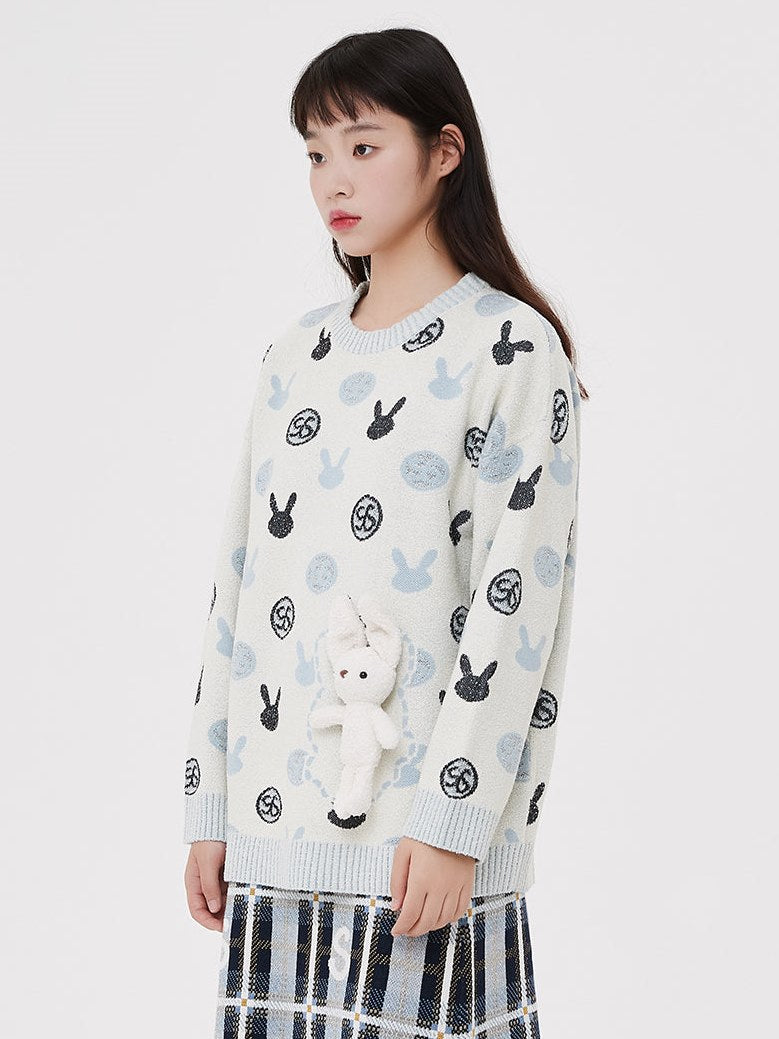 Rabbit Print Sweater