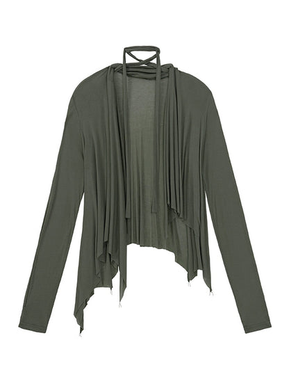 Cardigan extérieur lâche asymétrique