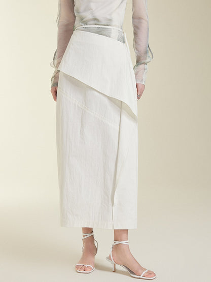 Oblique Waist Loose-Leaf Cocoon Skirt