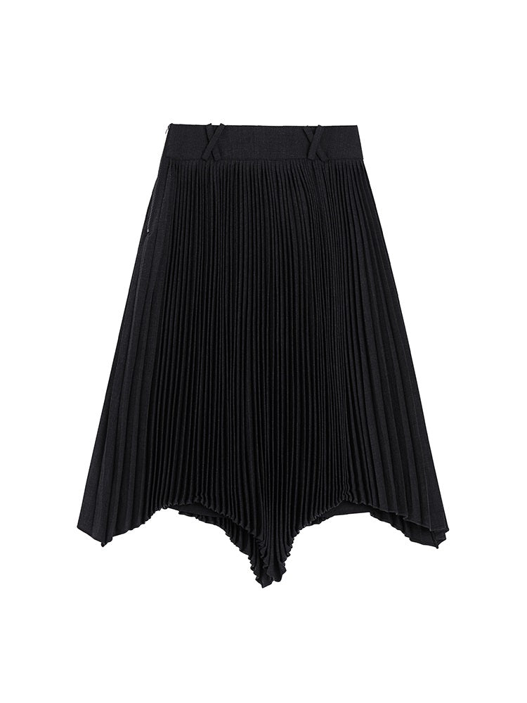 HEM PLEATS FLARE Letter Skirt