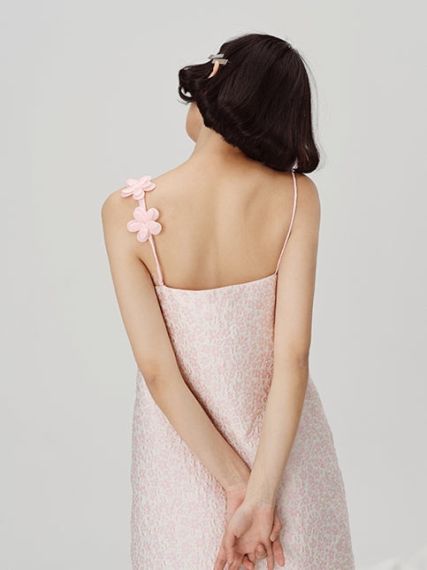 Pink Peach Blossom Suspender Skirt