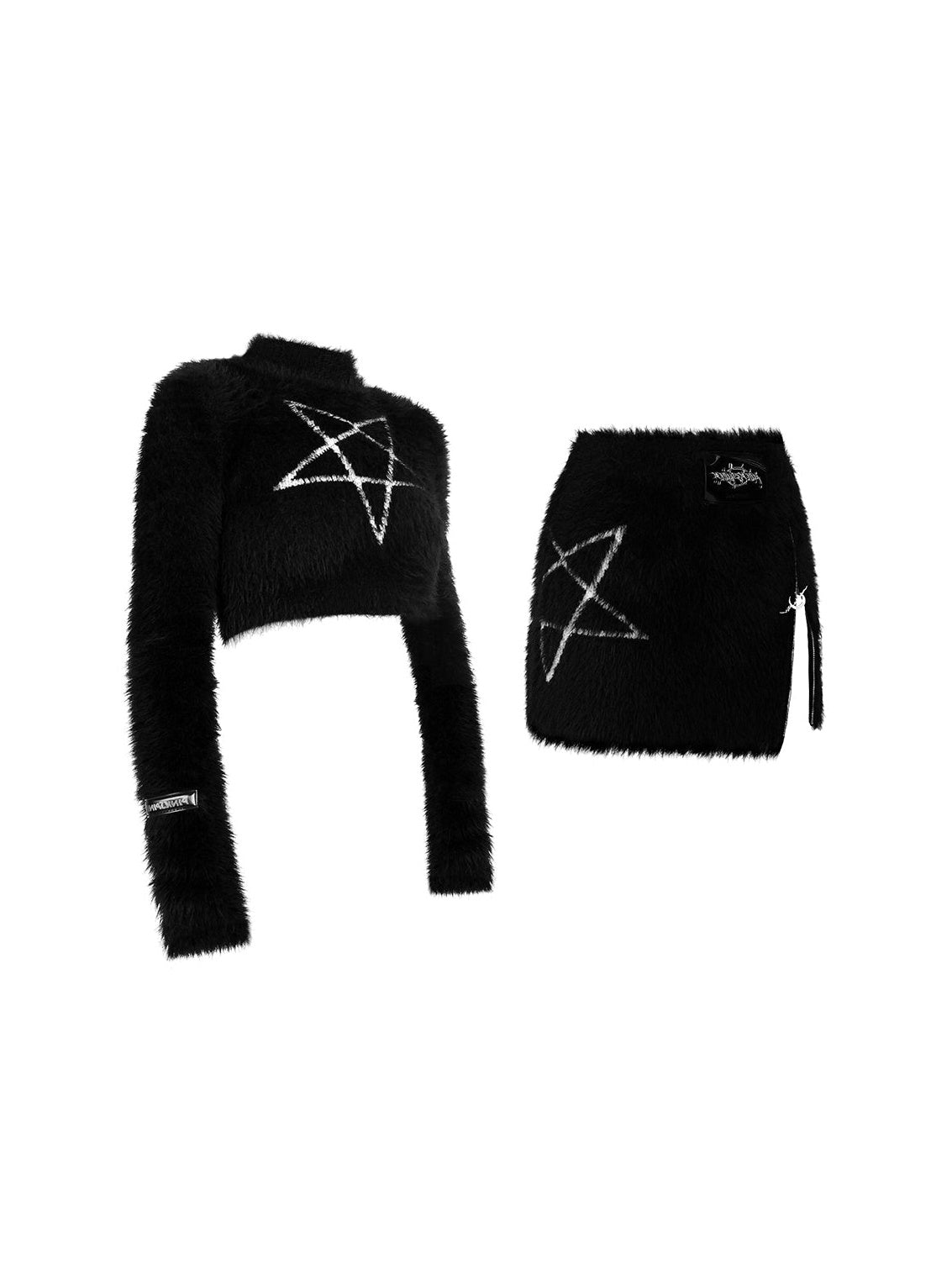 Pentagram Slim Short Knitted &amp; Skirt