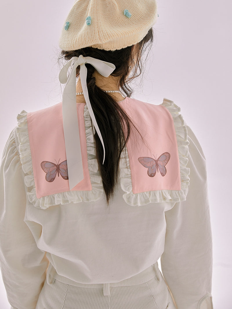 Blouse girly en dentelle de volants étranges