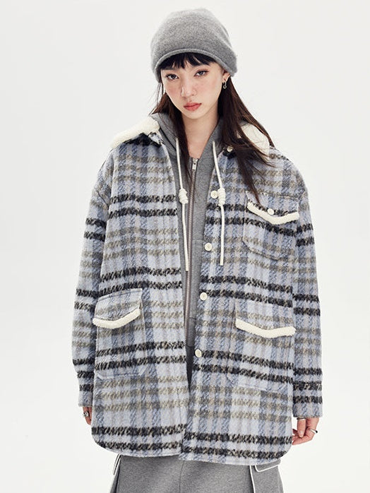 Plaid Loose Warm Jacket