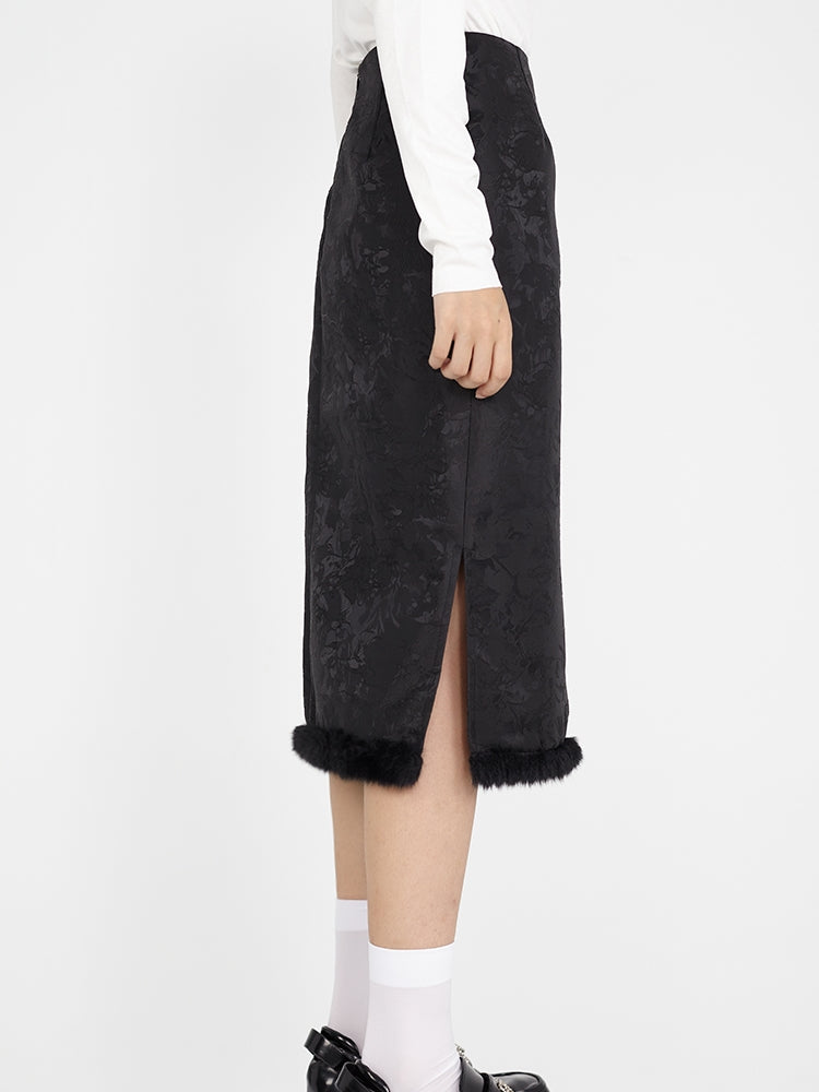 New Chinese Style Fur Half Skirt