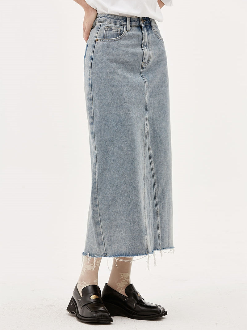 Floral High Waist Denim Skirt