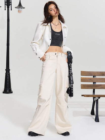 High Waist Straight Leg Pants