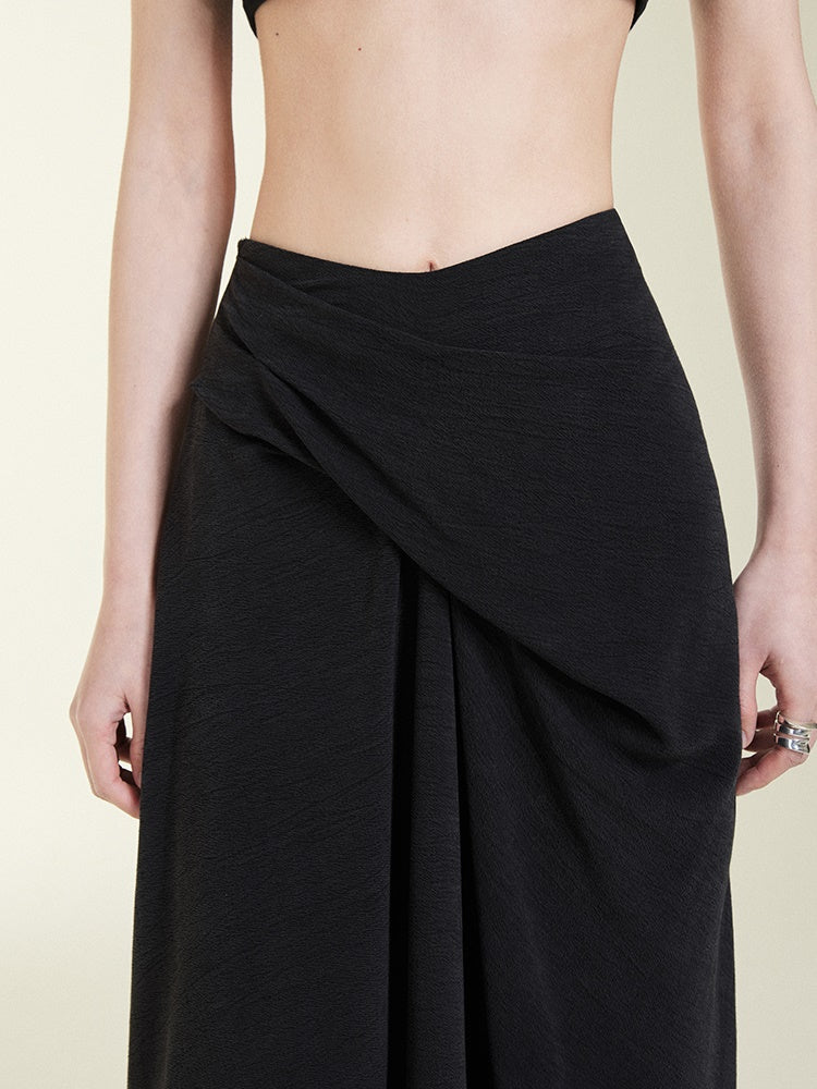 Displaced Waist Twist Skirt