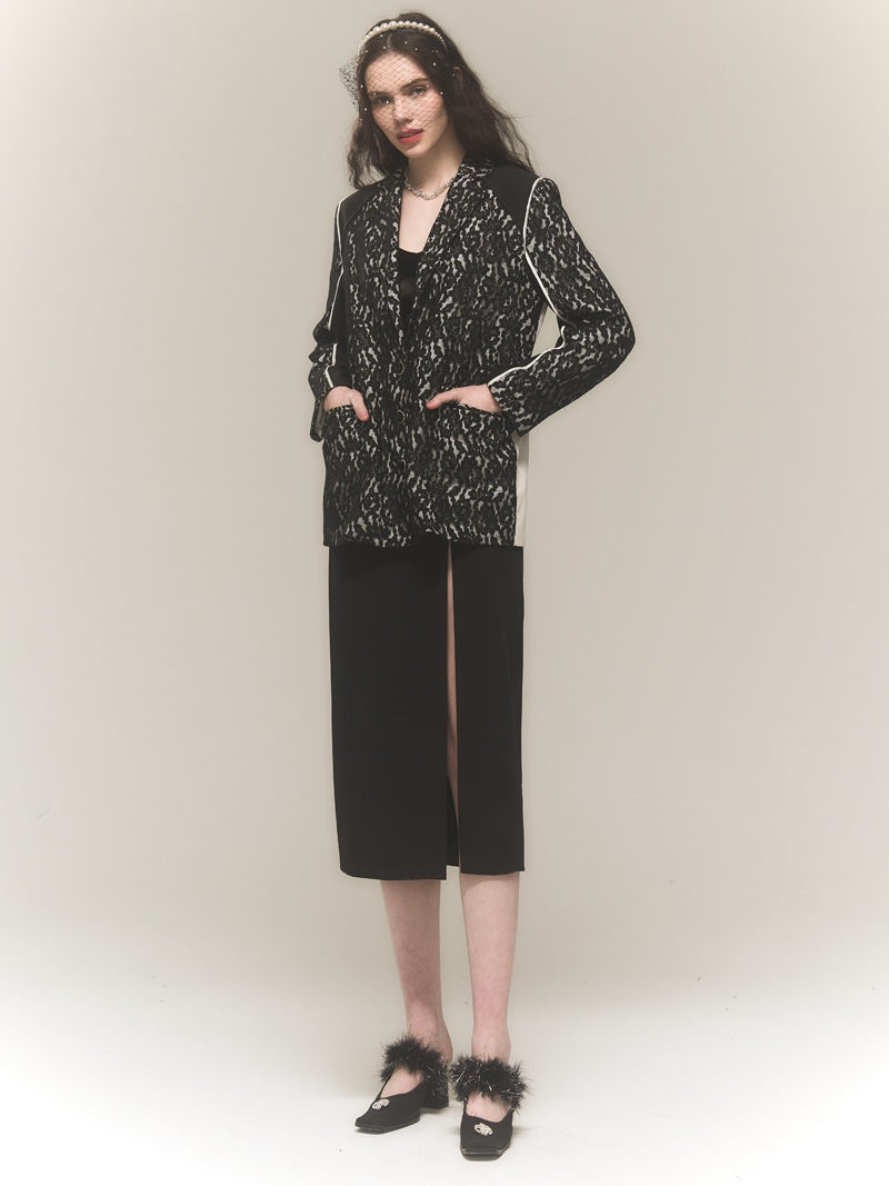 Lace Stitching Long-Sleeed Jacket