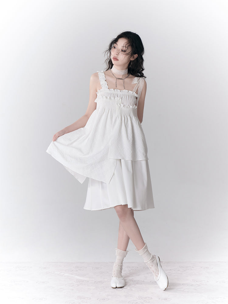 Irregular Stitching Sling Dress