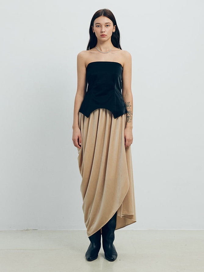 Velvet Slit Skirt