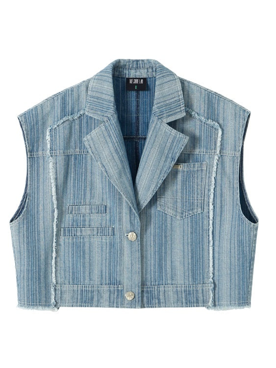 Denim Damage Vest Half-Pants