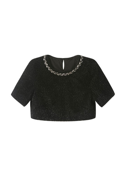 Round Neck Plush Super Cropped Top