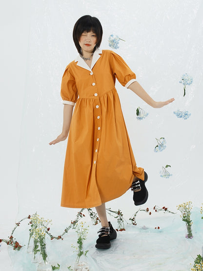 Suit Collar Retro French Dress