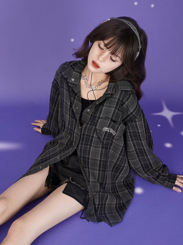 Plaid Loose Long Sleeve Shirt