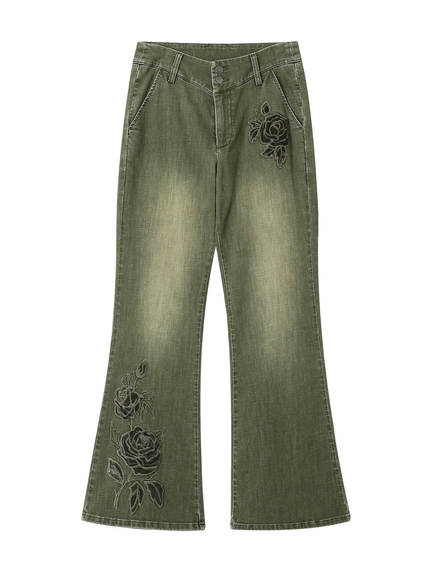 Retro Embroidered Flared Jeans