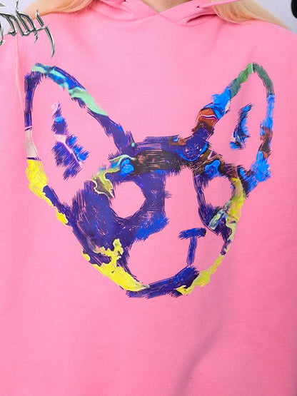 Graffiti Art Cat Loose Hooded