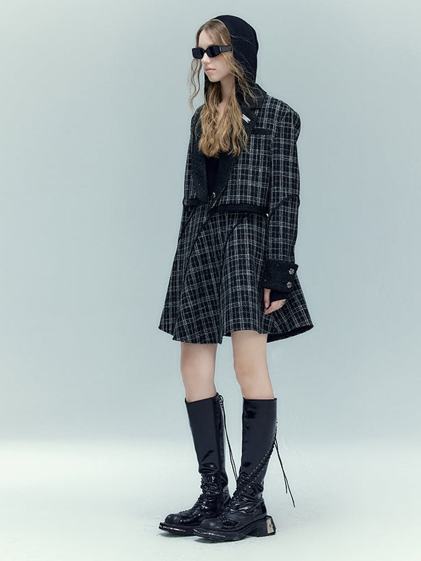 Classic Check Short Jacket &amp; Skirt