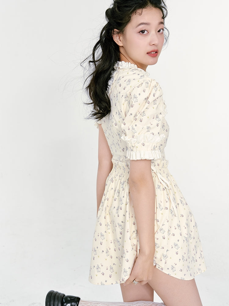 Rabbit Print Girl Dress