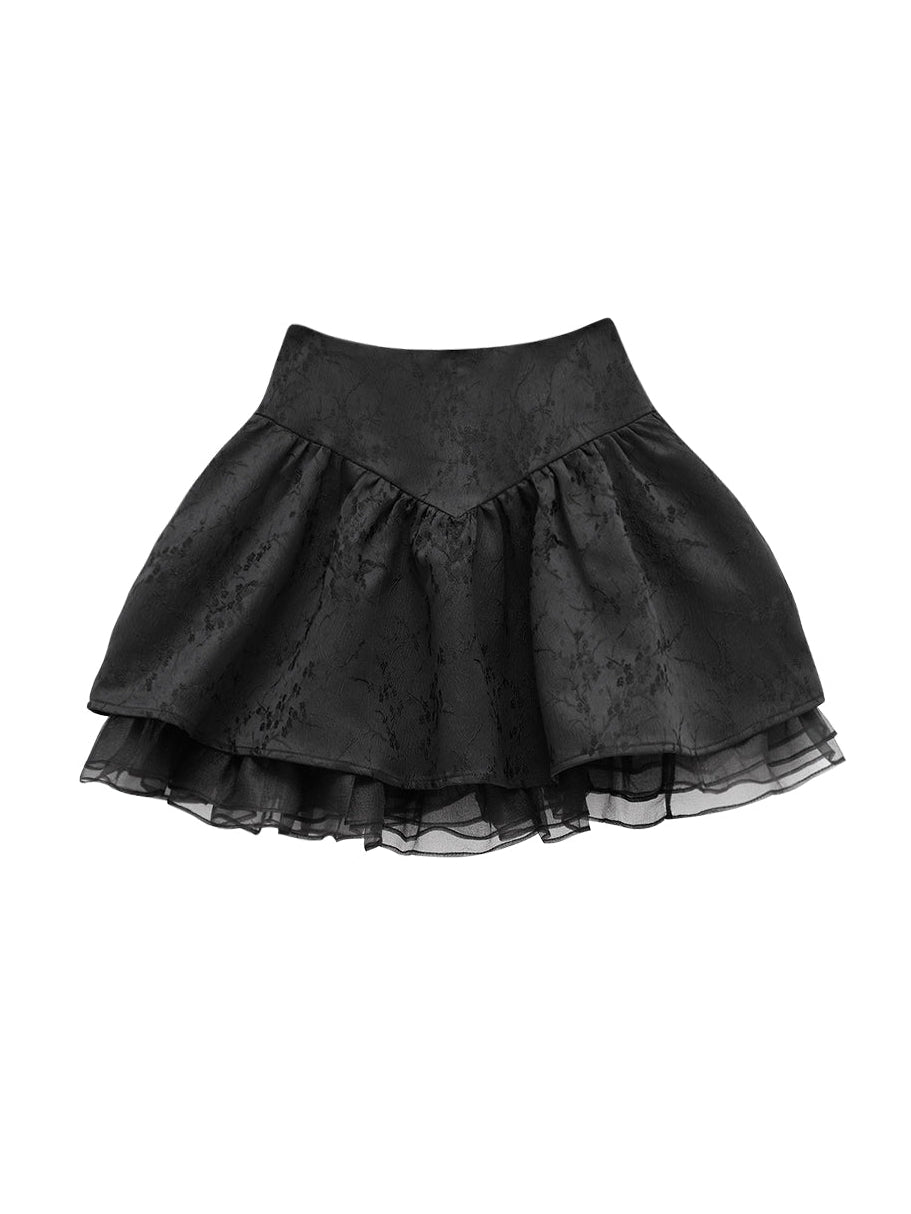 CHINESE STYLE METAL BUTTERFLY BUCKLE TOP &amp; SKIRT