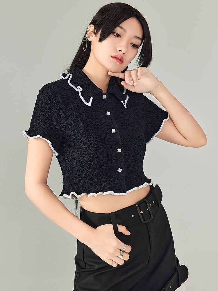 Contrast Color Short Shirt