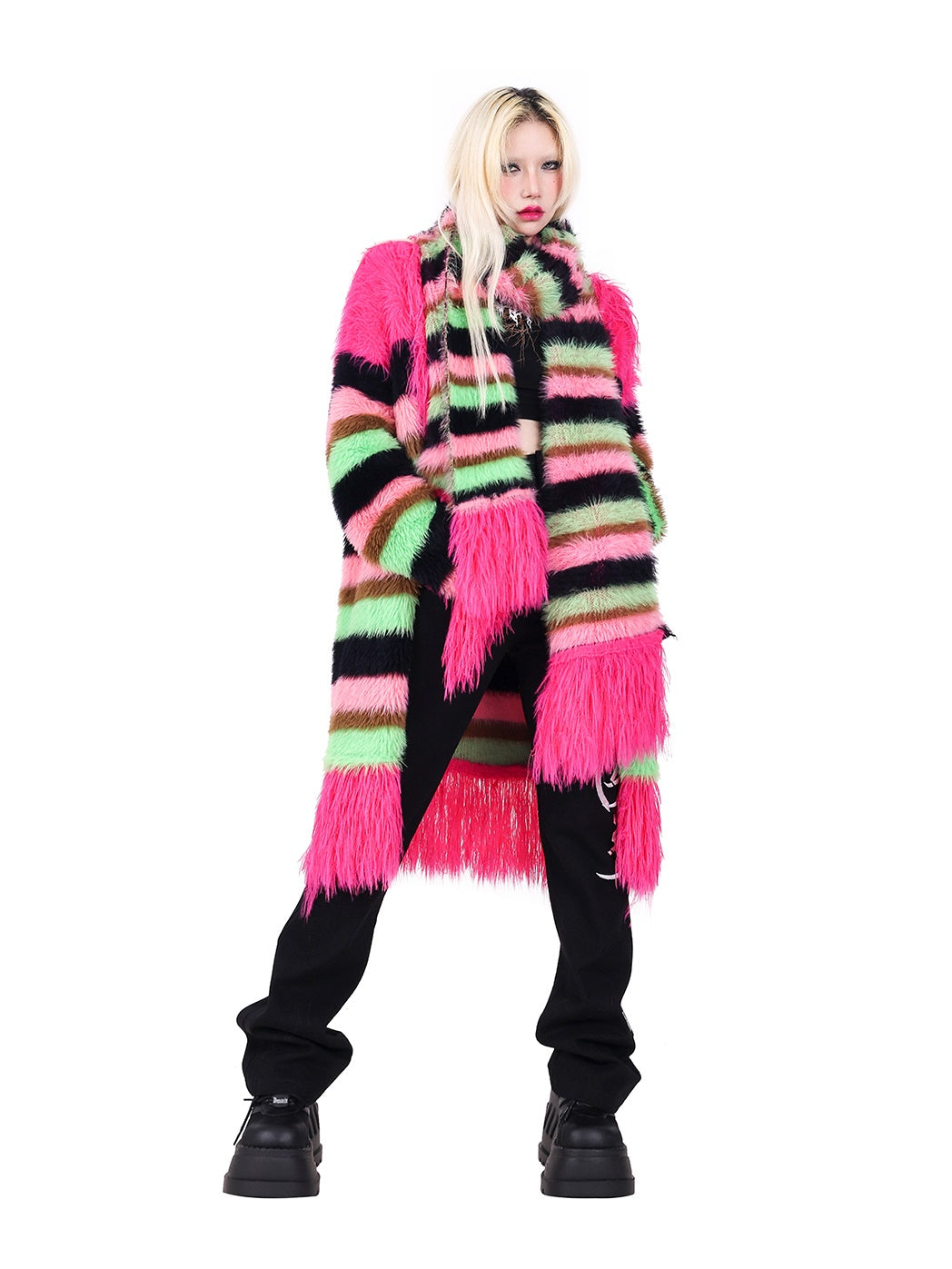 Impact Color Stripe Knitted Mufffler