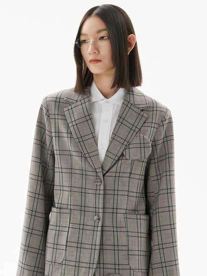 Britische Plaid -Freizeitjacke