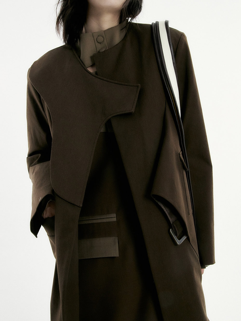 Asymmetry ROUND-CUT LONG-COAT