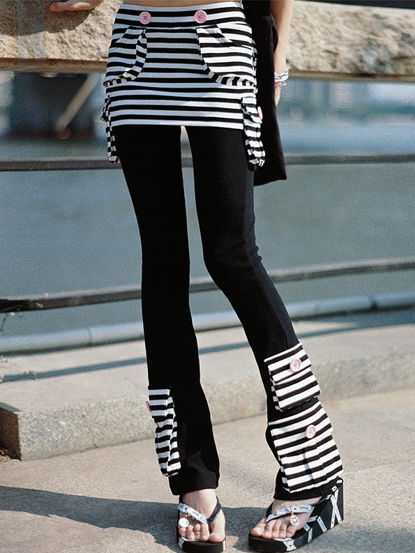 Striped Panel Pants