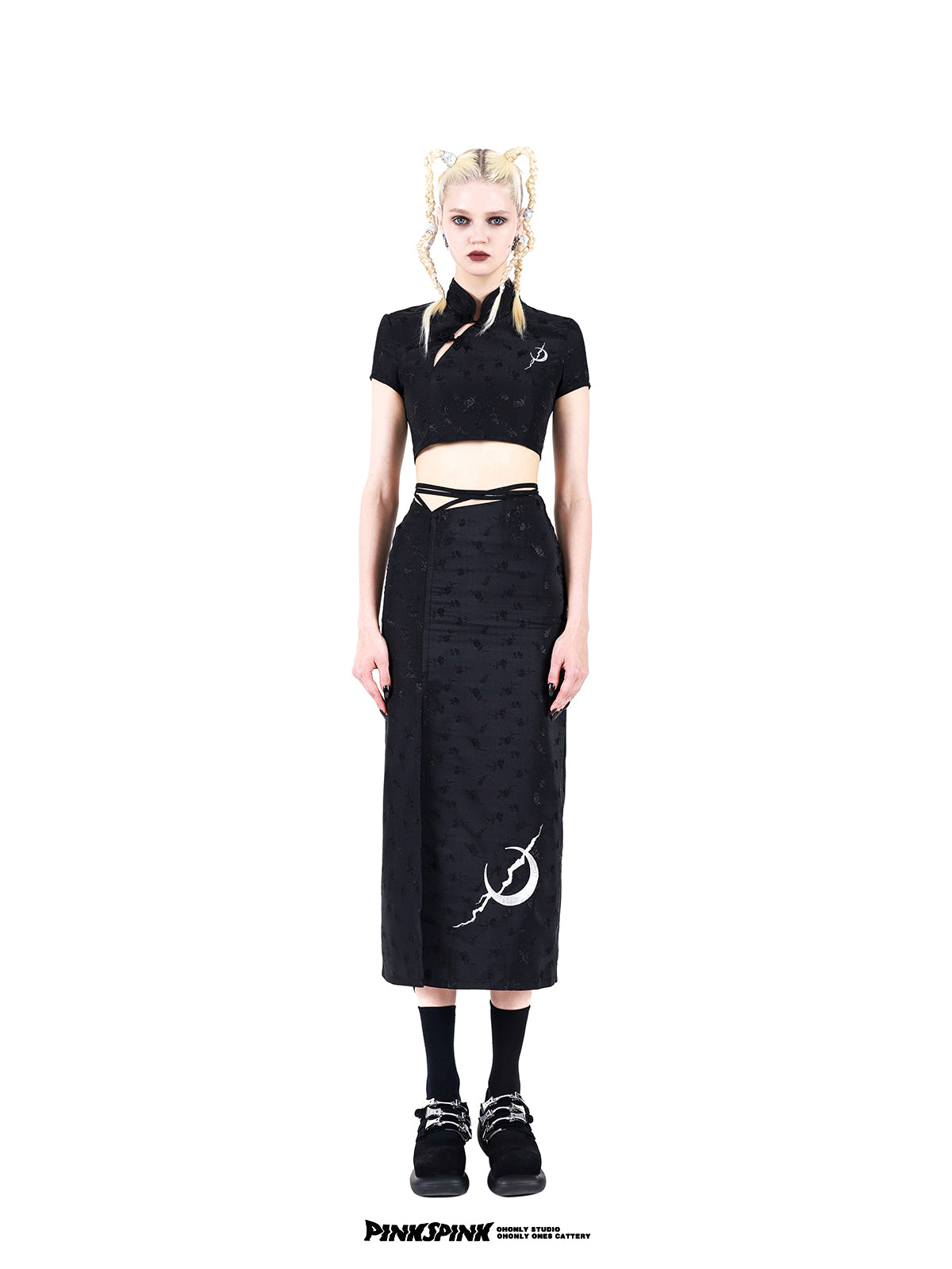 CHEONGSAM CROPPED-TOPS LONG-SKIRT SET-UP