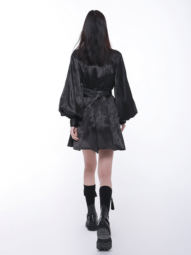 Lantern Sleeve Shirt Dress