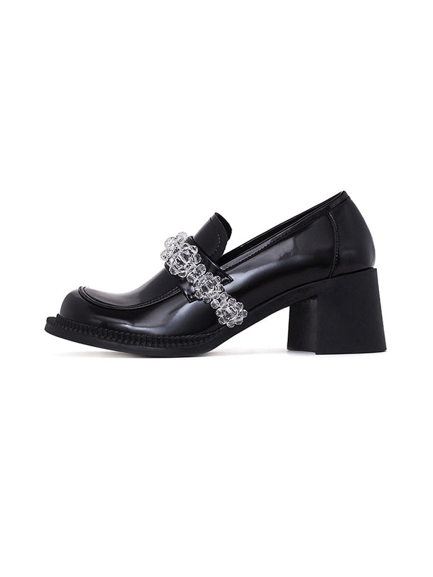 Chunky-heel Beads Girly Loafer