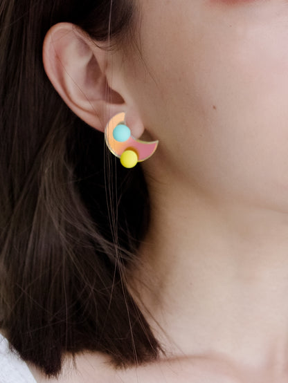 Streaming Light Star And Moon Earrings