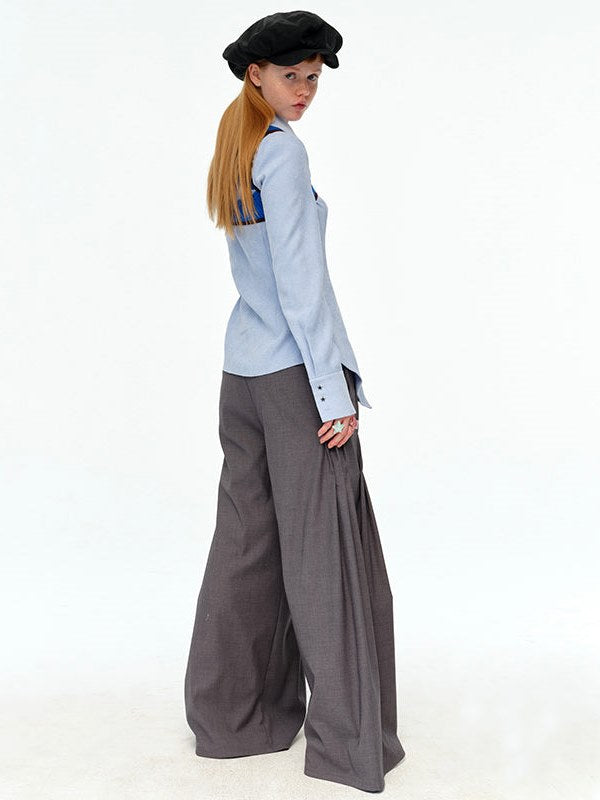 Pleated Loose Mopping Trousers