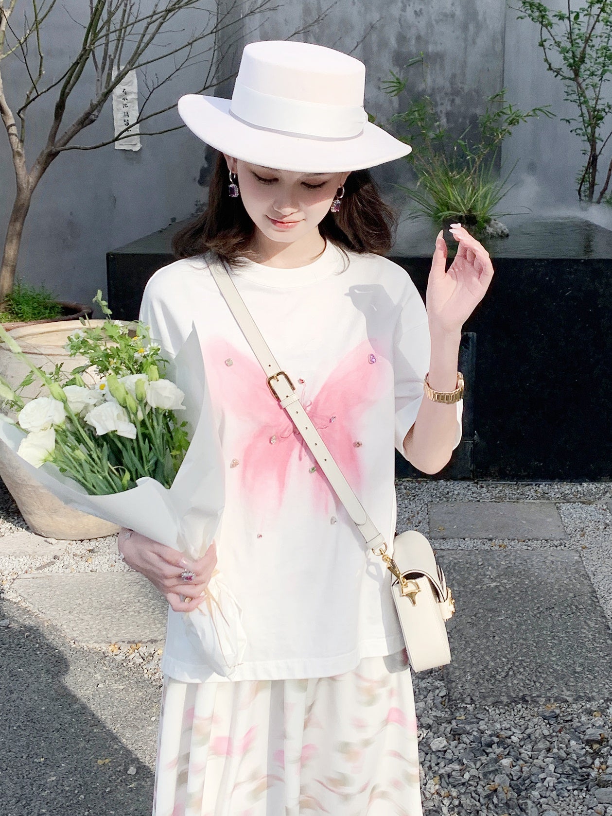 Butterfly Print Loose T-shirt