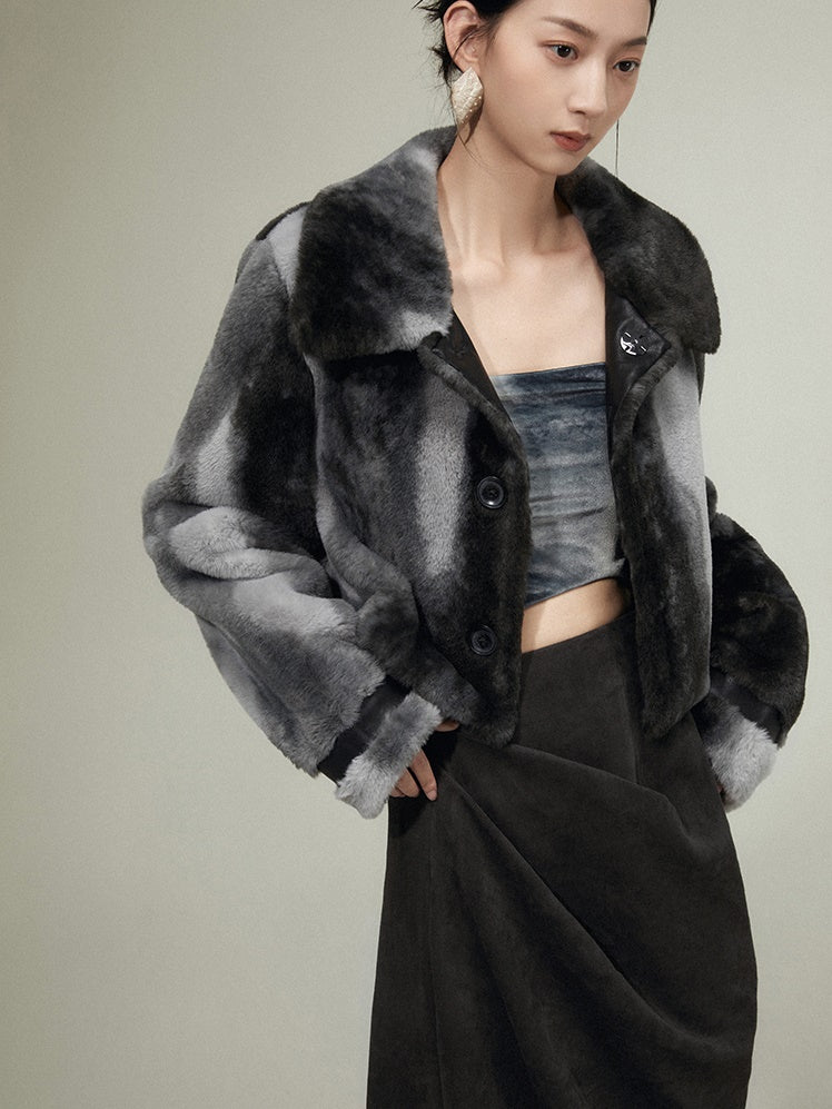 Eco-friendly Fur Short Lamb Wool Coat