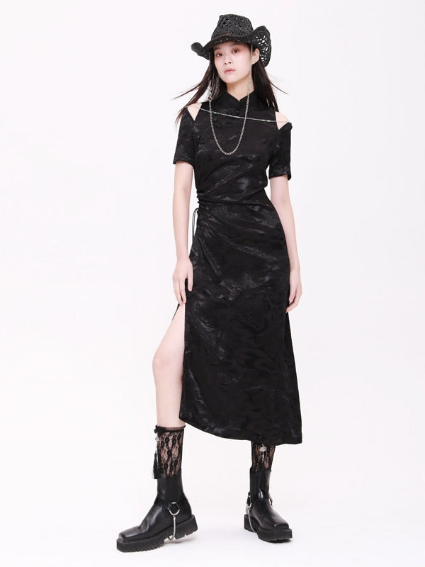 Hollow Stitching Cheongsam Dress