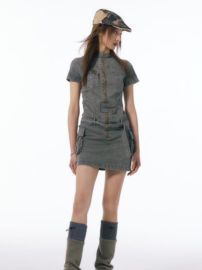 Tooling Denim Short One-piece