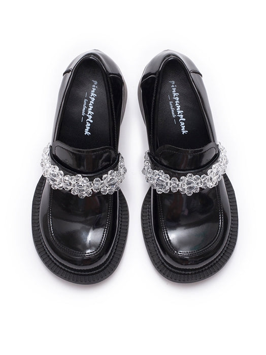 Chunky-heel Beads Girly Loafer