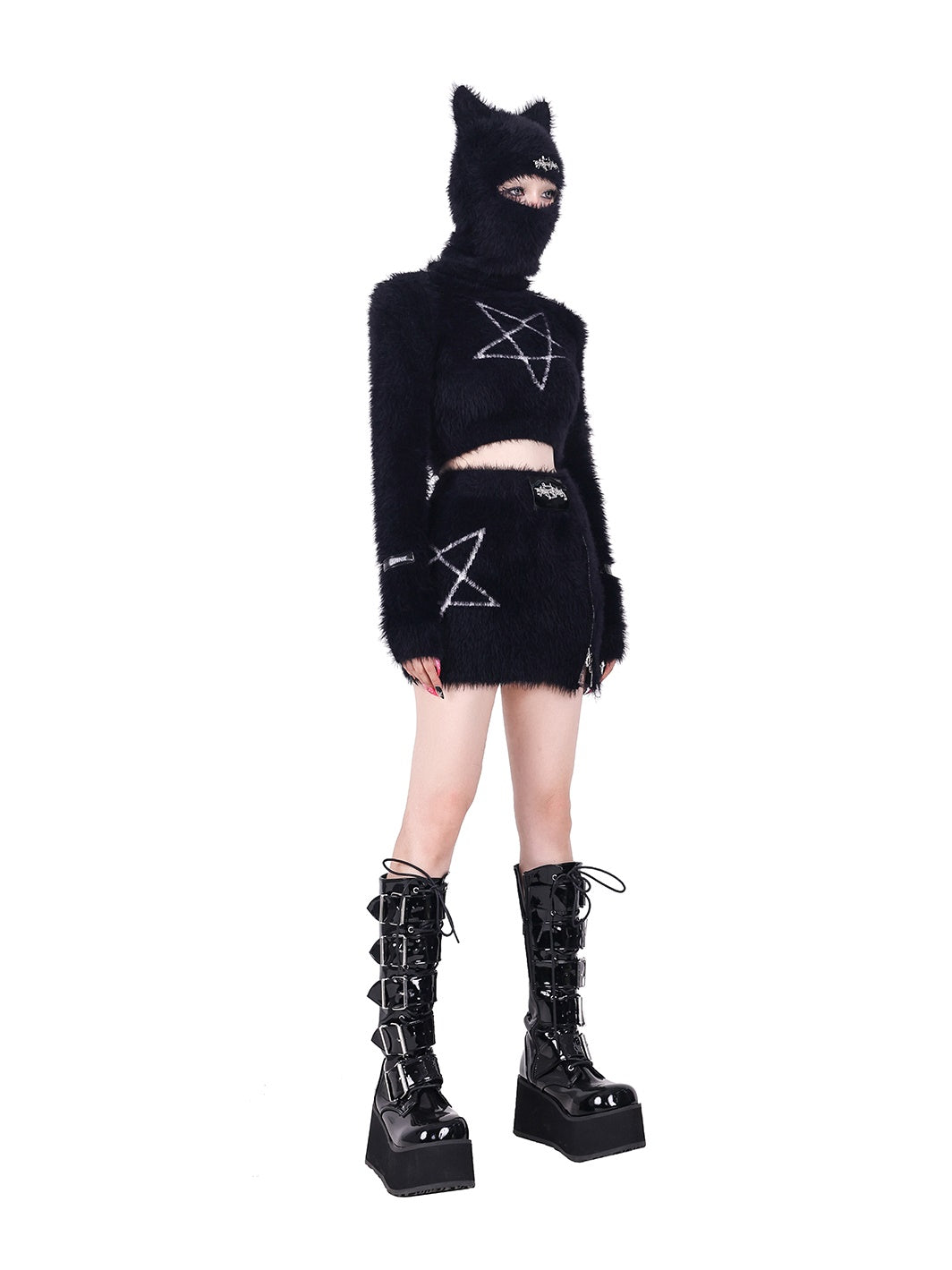 Pentagram Slim Short Knitted &amp; Skirt