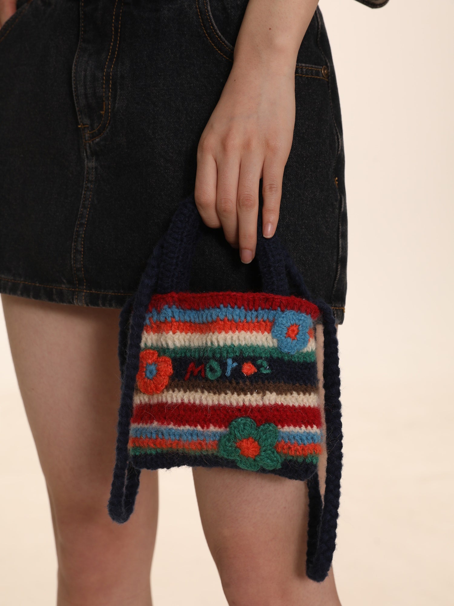 Knitted Square Crossbody Bag