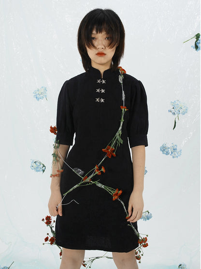 Rose Dark Pattern Chinese Dress